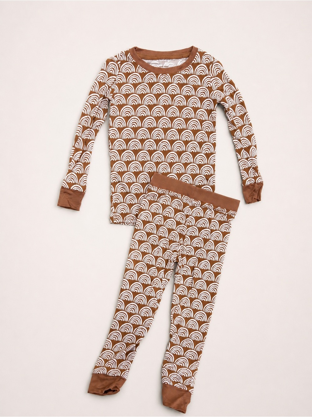 Little Sleepies rust rainbow two-piece set
